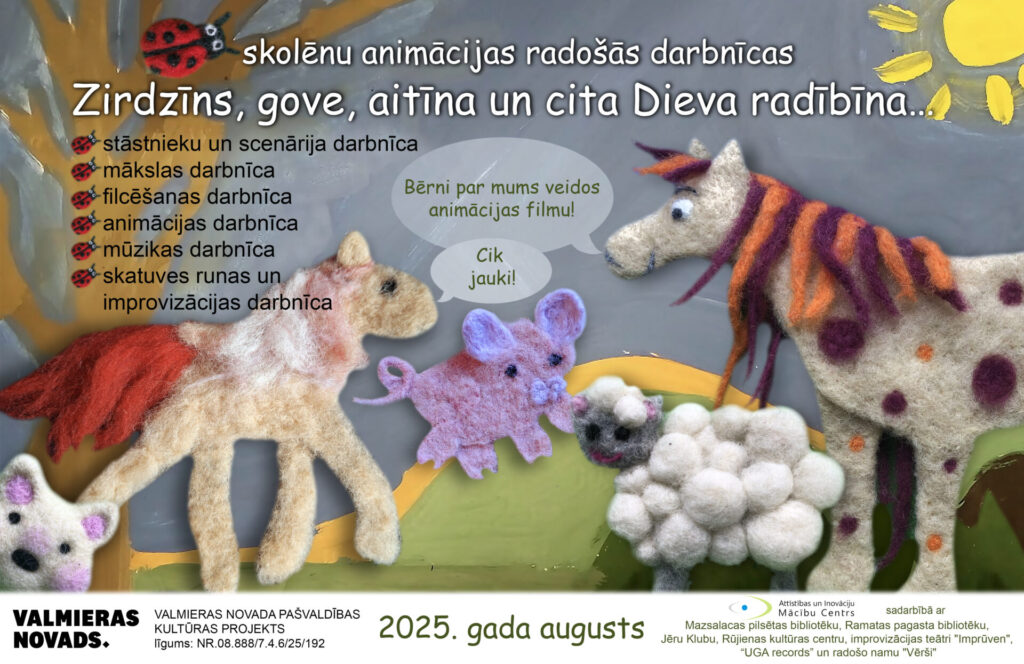 darbnīcu afiša, izceļot gaidāmās darbnīcas