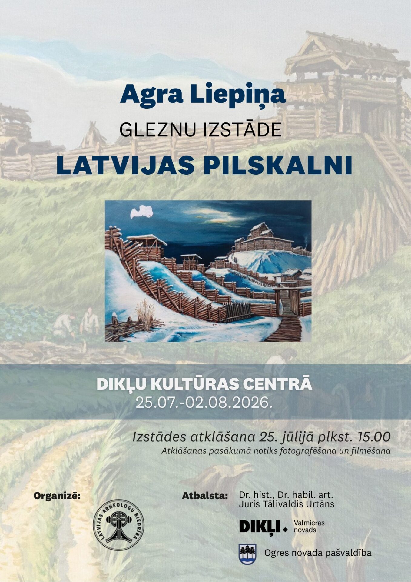 Dikļu Kultūras centrā atklās gleznu izstādi “Latvijas pilskalni”